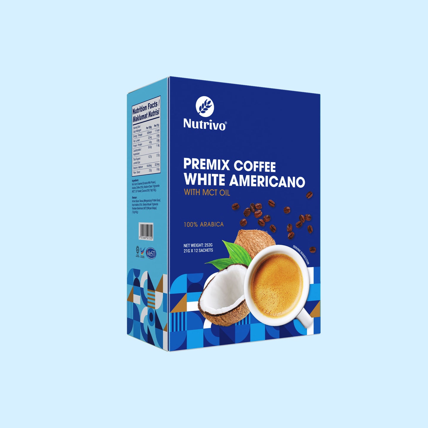 Keto Premix Coffee White Americano with MCT Oil 21g x 12s