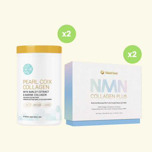 Pearl Coix Collagen [2 Btl] + NMN Collagen Plus [2 Boxes]