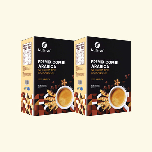 Luscious Premix Coffee Arabica with Sacha Inchi & Organic Oat 25g x 15s x 2 Boxes