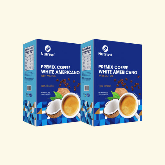 Keto Premix Coffee White Americano with MCT Oil 21g x 12s x 2 Boxes