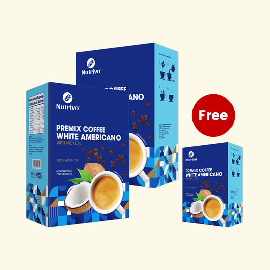 Keto Premix Coffee White Americano with MCT Oil Buy 2 Free 1 Set